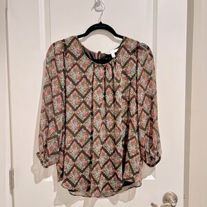 Lauren Conrad Floral Blouse Size Medium